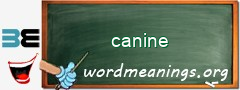 WordMeaning blackboard for canine